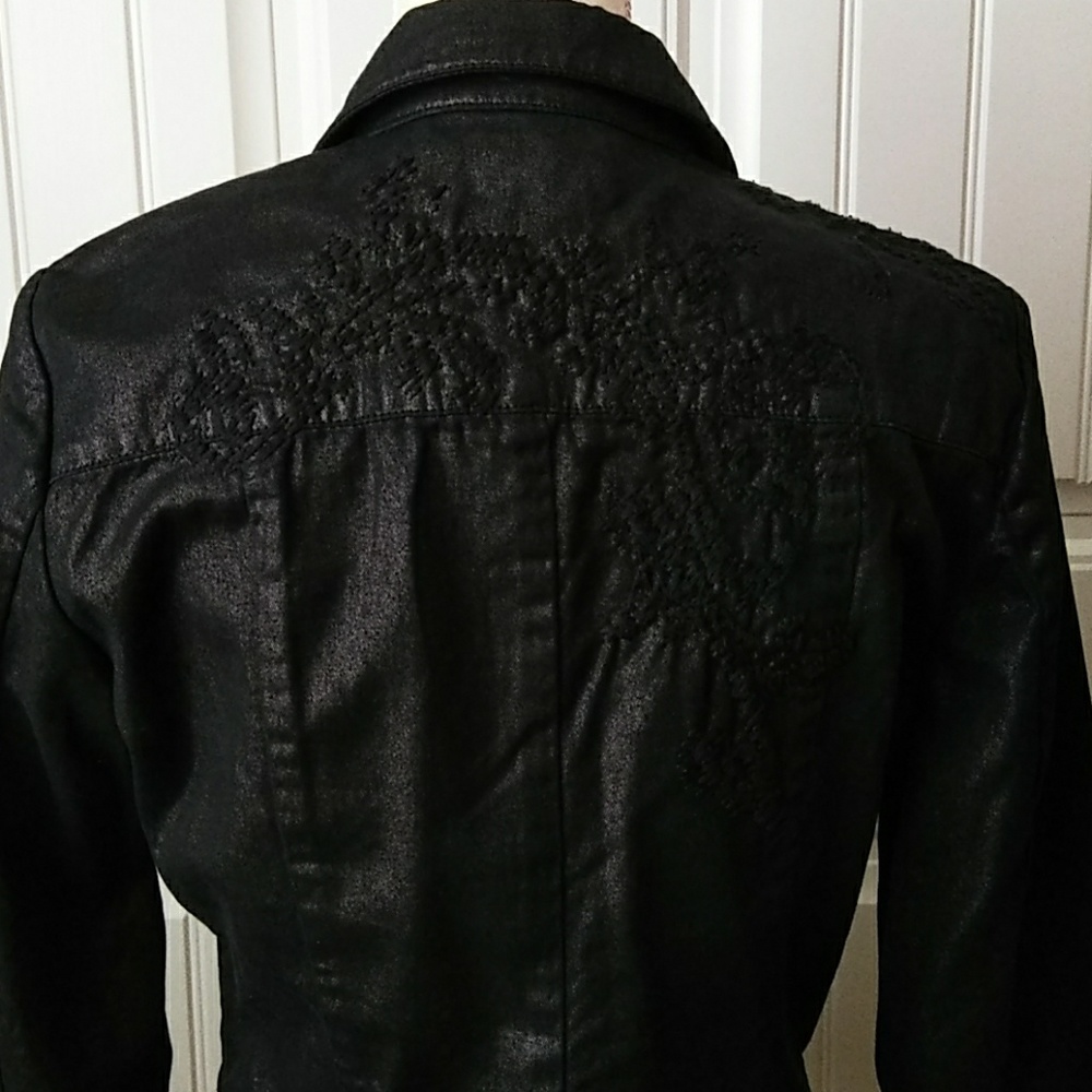 Size 8 Coldwater Creek Black Jacket Top - Picture 6 of 9